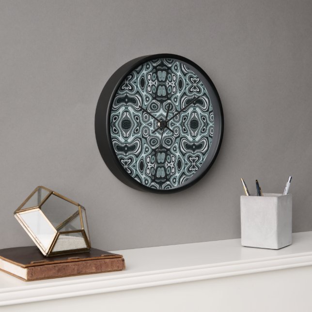Horloge Seafoam Turquoise Green Grey Hip Bohemian Bali Art (Bureau)