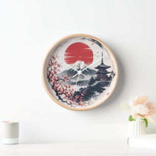 Horloge Sérénité du coucher de soleil sur le mont Fuji – A