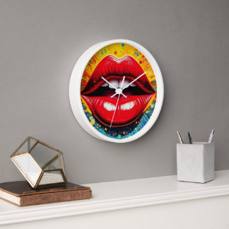 Horloge Sexy Red Lips Pop Art Graffiti Abstract 