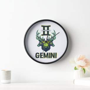 Horloge Signe du zodiaque Gémeaux Masque de cyber esport m