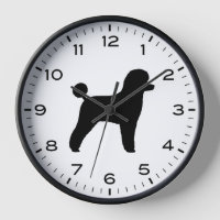 Silhouette de caniche avec chiffres et minutes