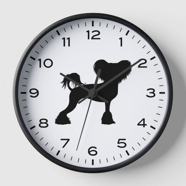 Horloge Silhouette de chien de Crestie chinois (Recto)