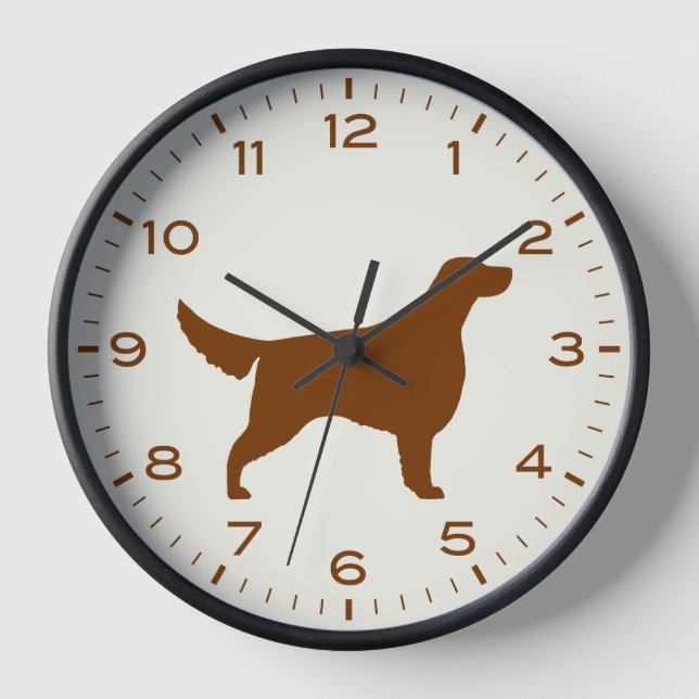 Horloge Silhouette de l'Irish Setter (Recto)