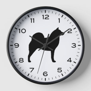 Horloge Silhouette finlandaise de race de chien Spitz