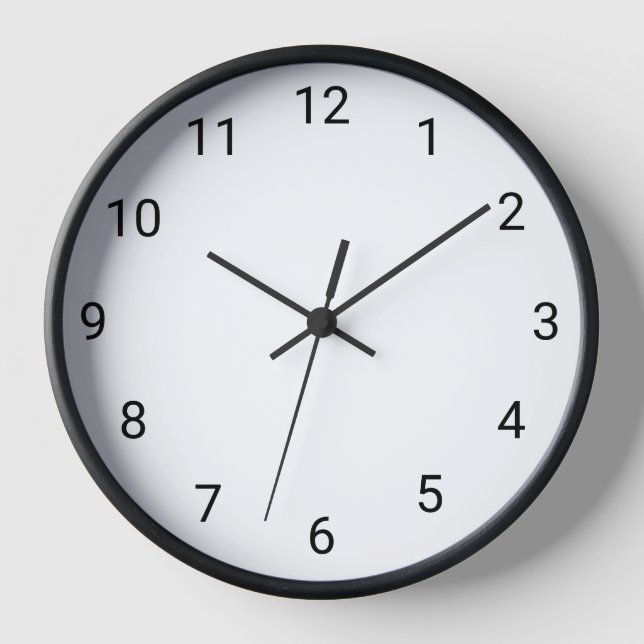Horloge simple en noir et blanc (Recto)