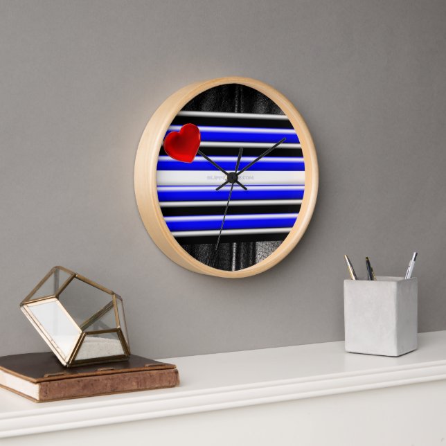 Horloge SlipperyJoe's gay cuir drapeau cadeau noir r (Bureau)
