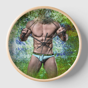 Horloge SlipperyJoe's homme adulte très musclé torse nu 