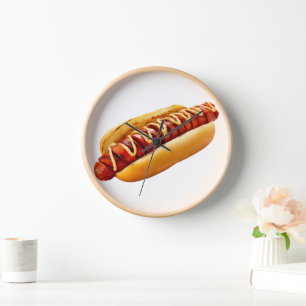 Horloge SlipperyJoe's hot dog niché doucement pain jaune v