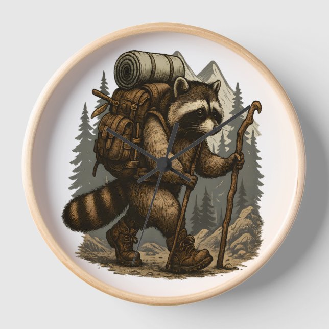 Horloge Sloth Camping Randonnée (Recto)