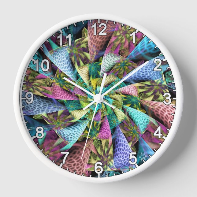 Horloge Spirale fractale texturée (Recto)