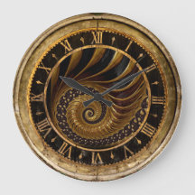 Horloge spirale noire et or