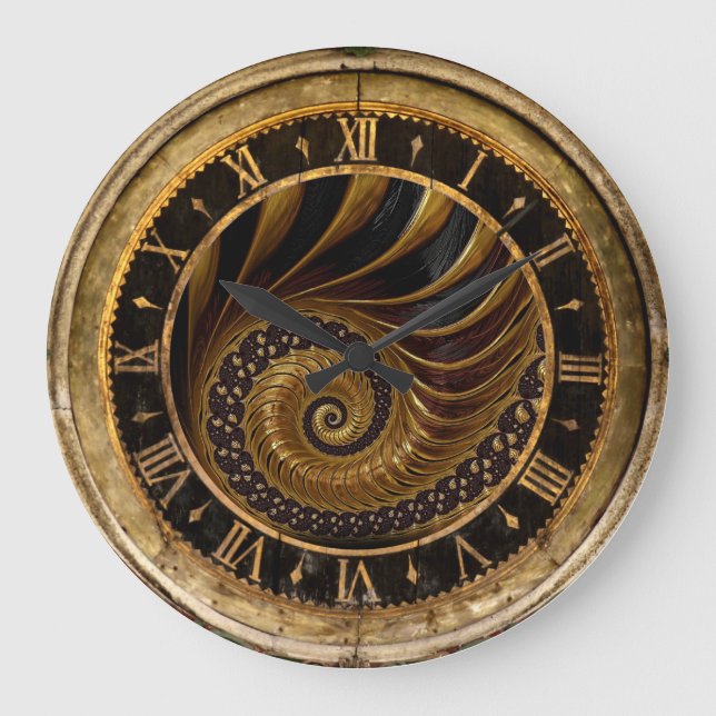 Horloge spirale noire et or (Recto)