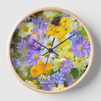 Horloge Spring flowers, Flower background