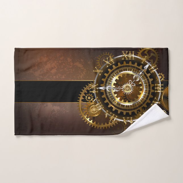 Horloge Steampunk avec des engrenages anciens (Serviette à main)