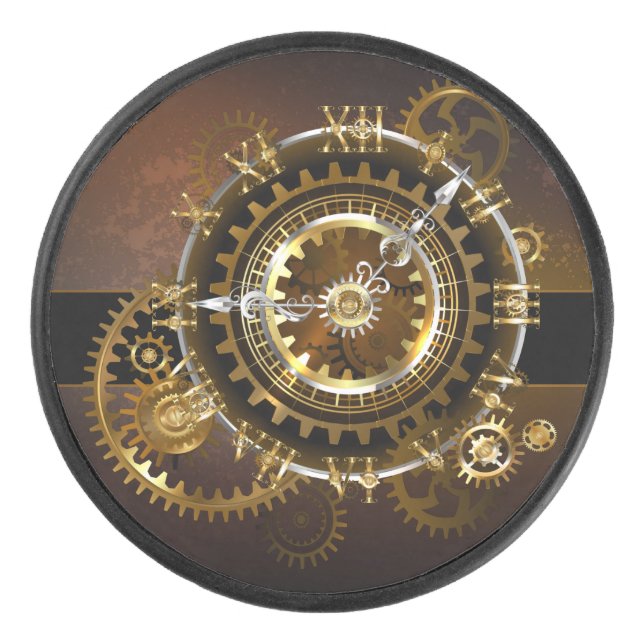 Horloge Steampunk avec des engrenages anciens (Devant)