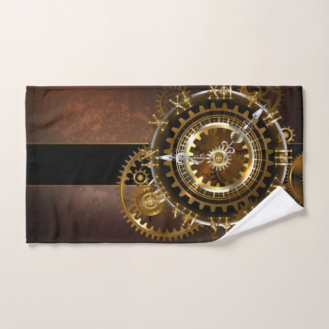 Horloge Steampunk avec des engrenages anciens (Serviette à main)