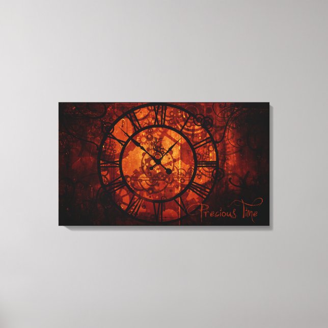 Horloge Steampunk Toile enveloppée (Recto)