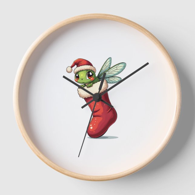 Horloge Stocker la libellule du champignon (Recto)