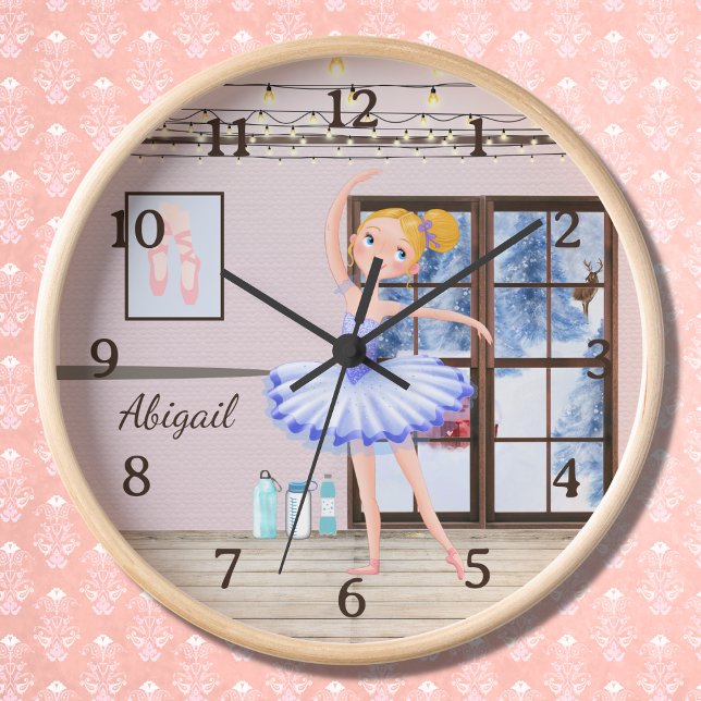 Horloge Studio de danse Ballerina personnalisé Ballet d'hi (Créateur téléchargé)
