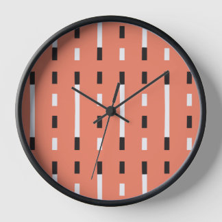 Horloge Style Memphis moderne, gras, blanc, orange