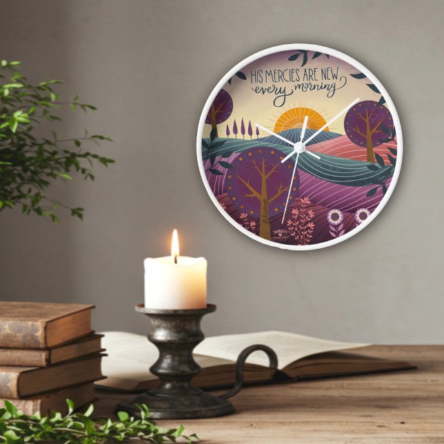 Horloge Style tendance Ses Mercies Citation Purple Paysage (Créateur téléchargé)