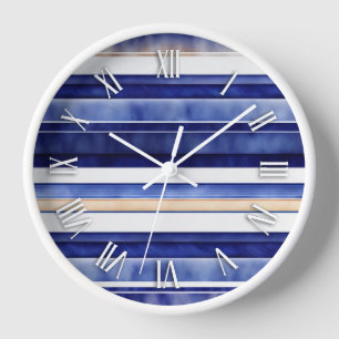 Horloge Summer Navy Blue Modern Boot Stripes Collection
