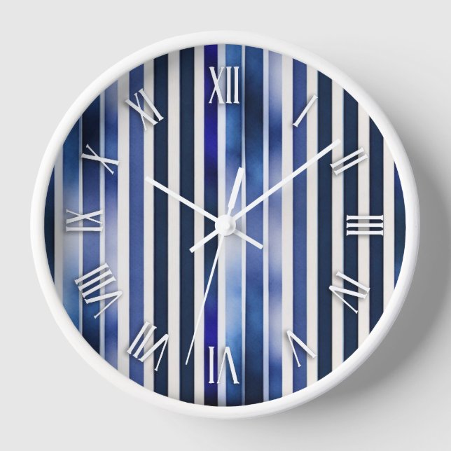 Horloge Summer Popular Navy Blue Boat Stripes Collection (Recto)