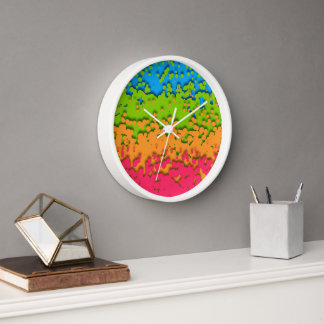 Horloge Super Retro Bubbly Trippy Funky Panromantic Pride
