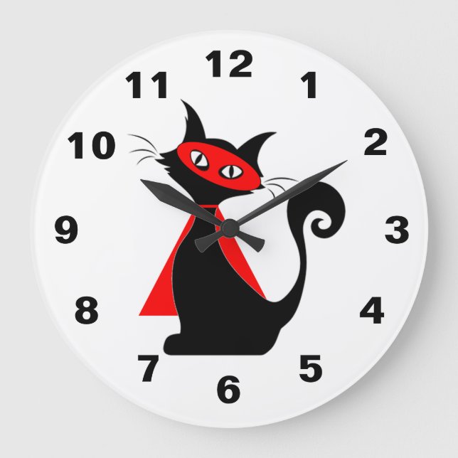 Horloge superbe rouge de chat (Recto)