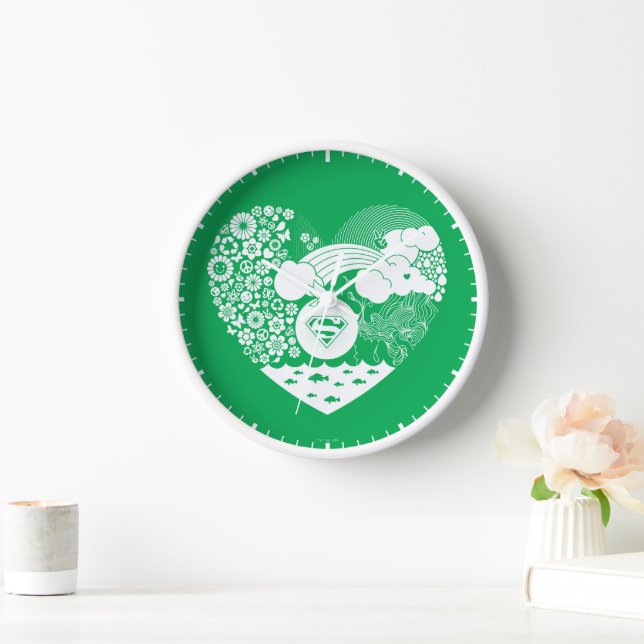 Horloge Supergirl Floral Peace Heart Graphisme (Maison)