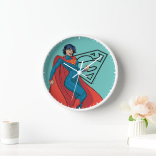 Horloge Supergirl Hovering en costume bleu