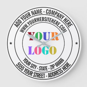 Horloge sur mesure avec logo et texte de la sociét