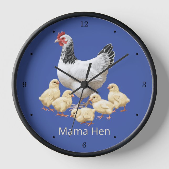 Horloge Sussex Chicken Mama Hen et Chicks (Recto)