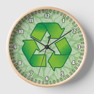 Horloge Symbole de recyclage