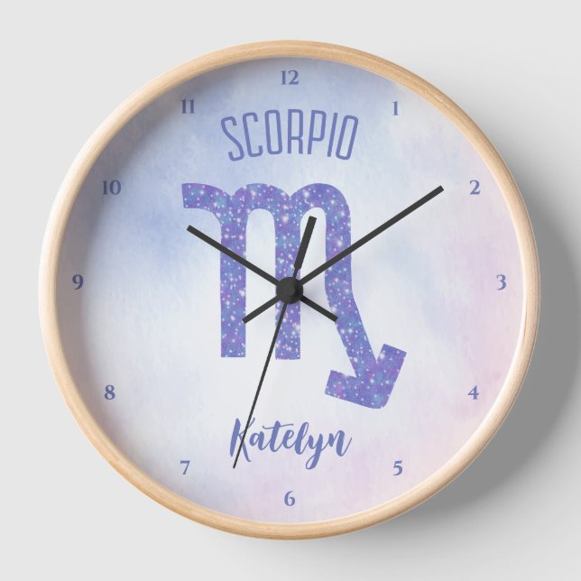 Horloge Sympathique Scorpio Astrologie Signe Personnalisé  (Recto)