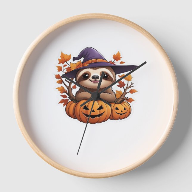 Horloge T-shirt classique de la fentes de dessin d'Hallowe (Recto)