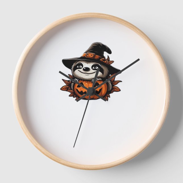 Horloge T-shirt classique de la fête Citrouille d'Hallowee (Recto)