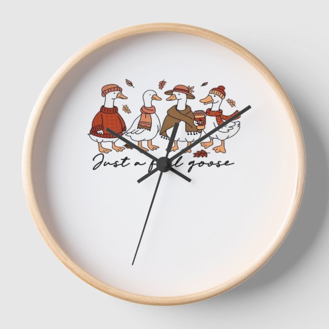 Horloge T-shirt classique de l'oie d'automne (Recto)