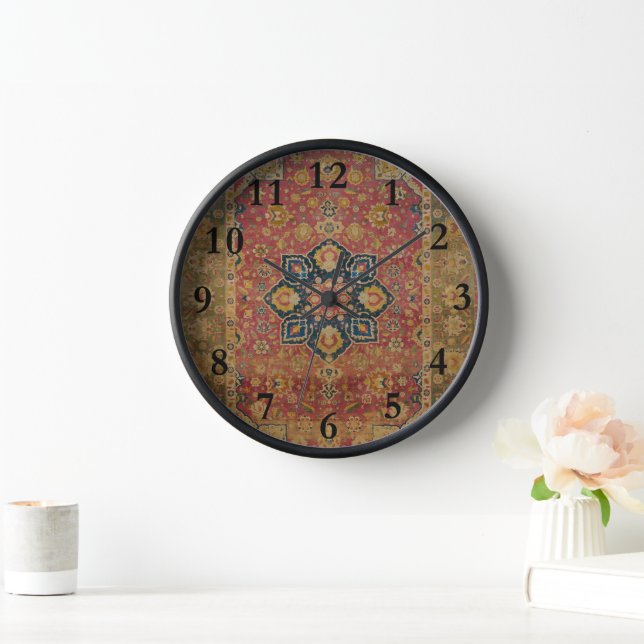Horloge Tapis rouge or Kashan tapis Perse Asiatique (Maison)
