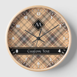 Horloge Tartan beige et Brown