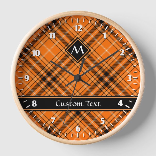 Horloge Tartan orange d'Halloween (Recto)