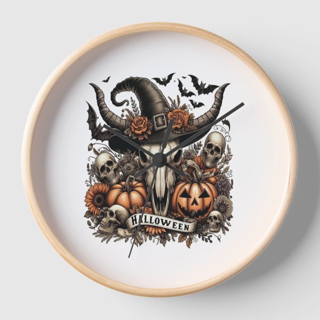 Horloge Taureau Halloween Vache (Recto)