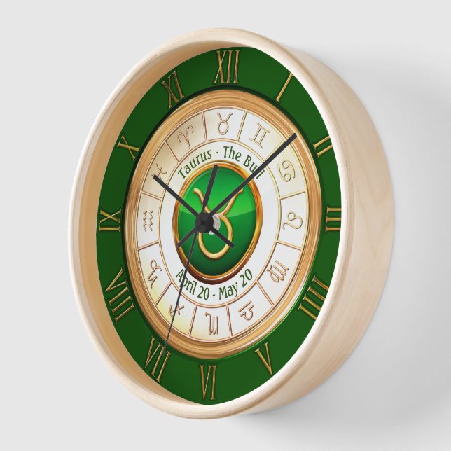 Horloge Taurus - Panneau Zodiaque Bull (Angle)