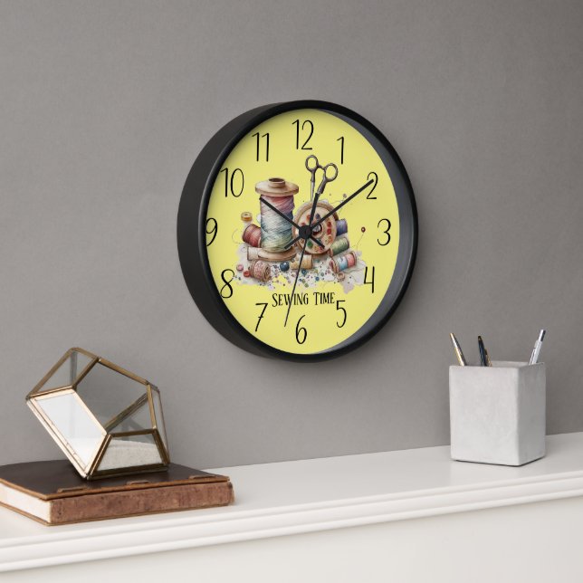 Horloge temps de couture mignon ajouter du texte (Bureau)