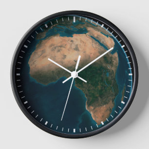 Horloge Terre Pleine De L'Espace Au-Dessus Du Continent Af