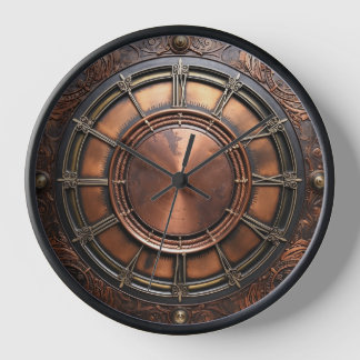 Horloge Tête de temps en cuivre Steampunk