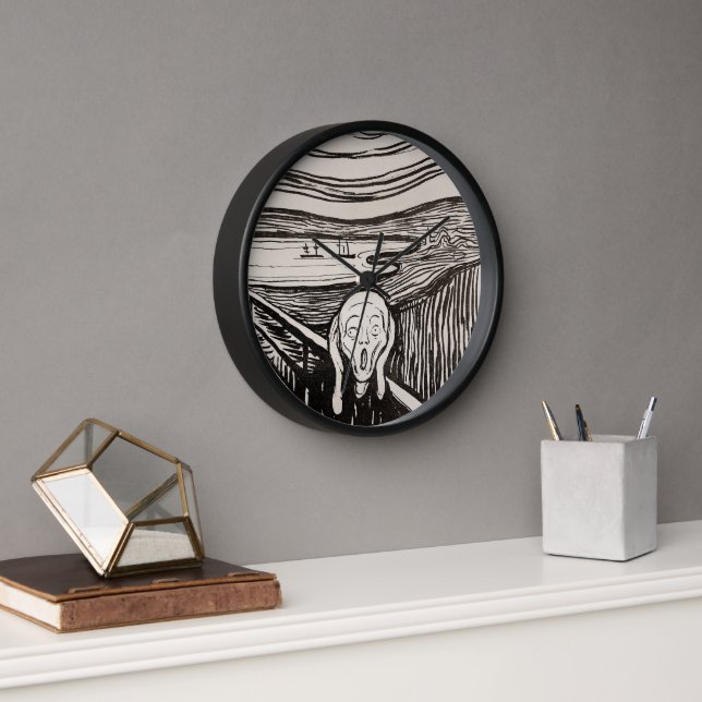 Horloge The Scream (1895) Edvard Munch Woodcut Art (Bureau)