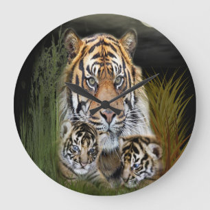 Horloge Tigre et ses petits