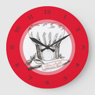 Horloge tirée par la main de cuisine de couteau d