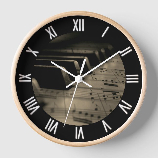 Horloge Touches de piano de musique antique (Recto)